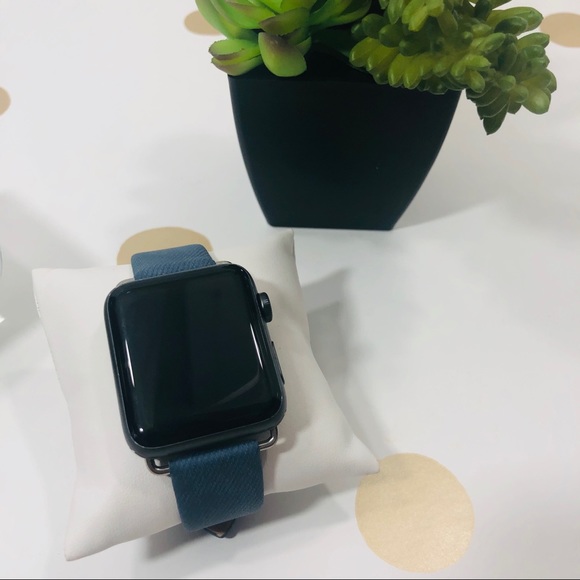 {HALLIE} Apple Watch Band / Leather denim blue - Picture 2 of 8